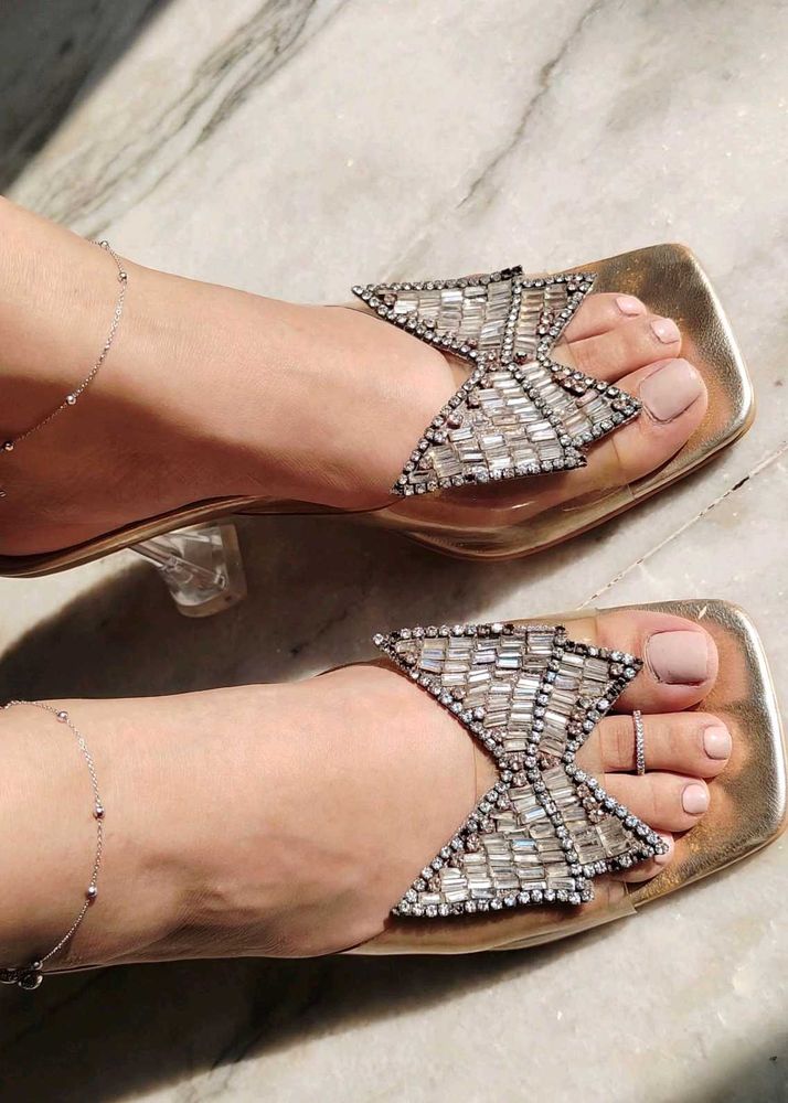 Sparkling Bow Embellished Heels