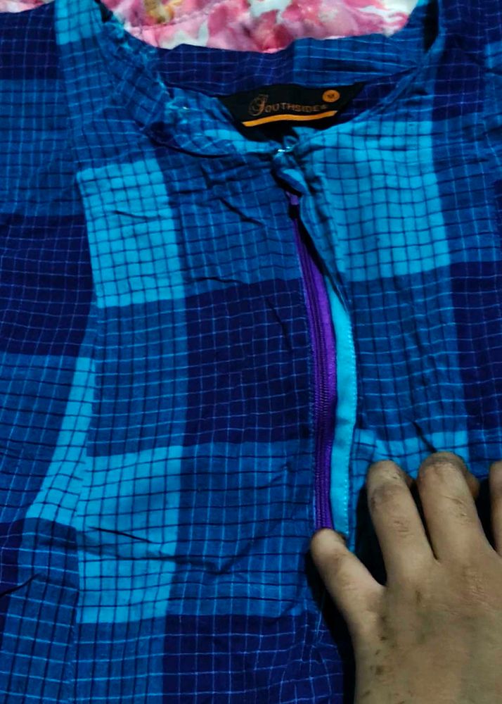 Stylish Blue Checked Kurta