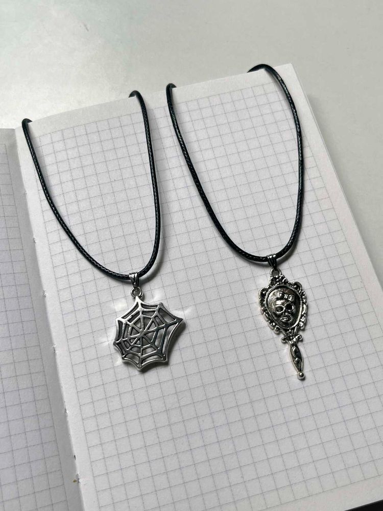Gothic Spiderweb &amp; Skull Necklaces