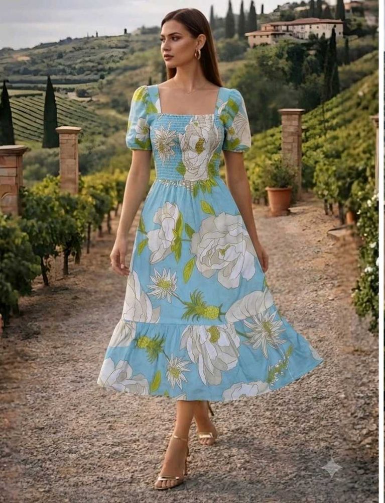 Blue Floral Maxi Dress