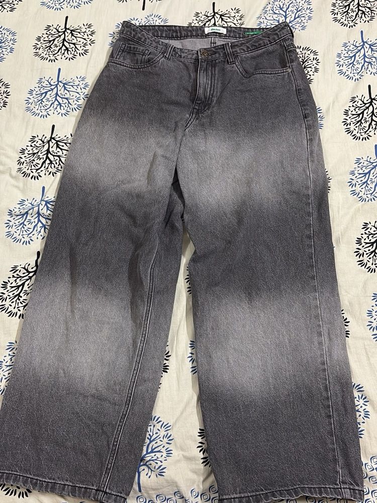 Gray Wide Leg Jeans