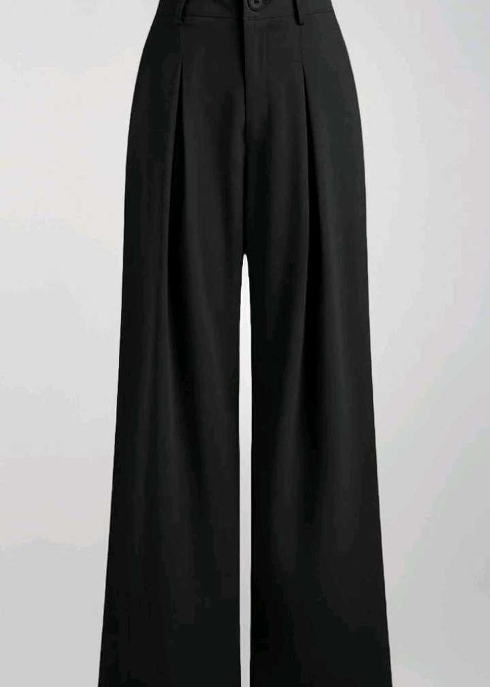 Wide Leg Black Trousers