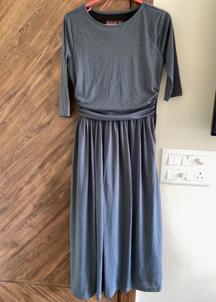 Casual Grey Midi Dress