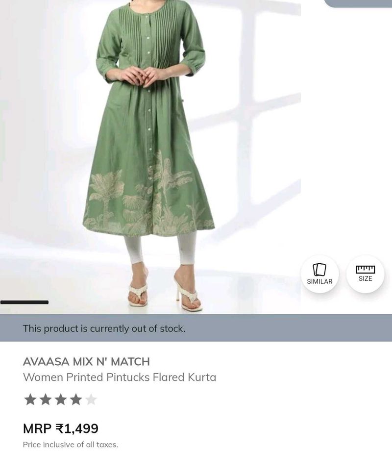 Green Embroidered Kurta