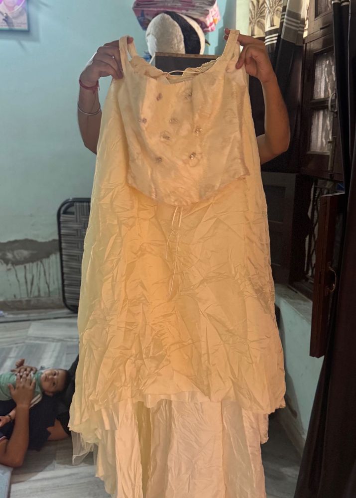 Elegant Cream Layered Dress