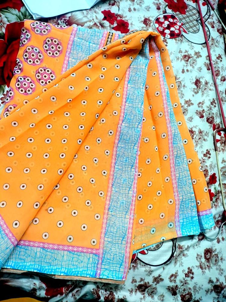 Orange Saaree