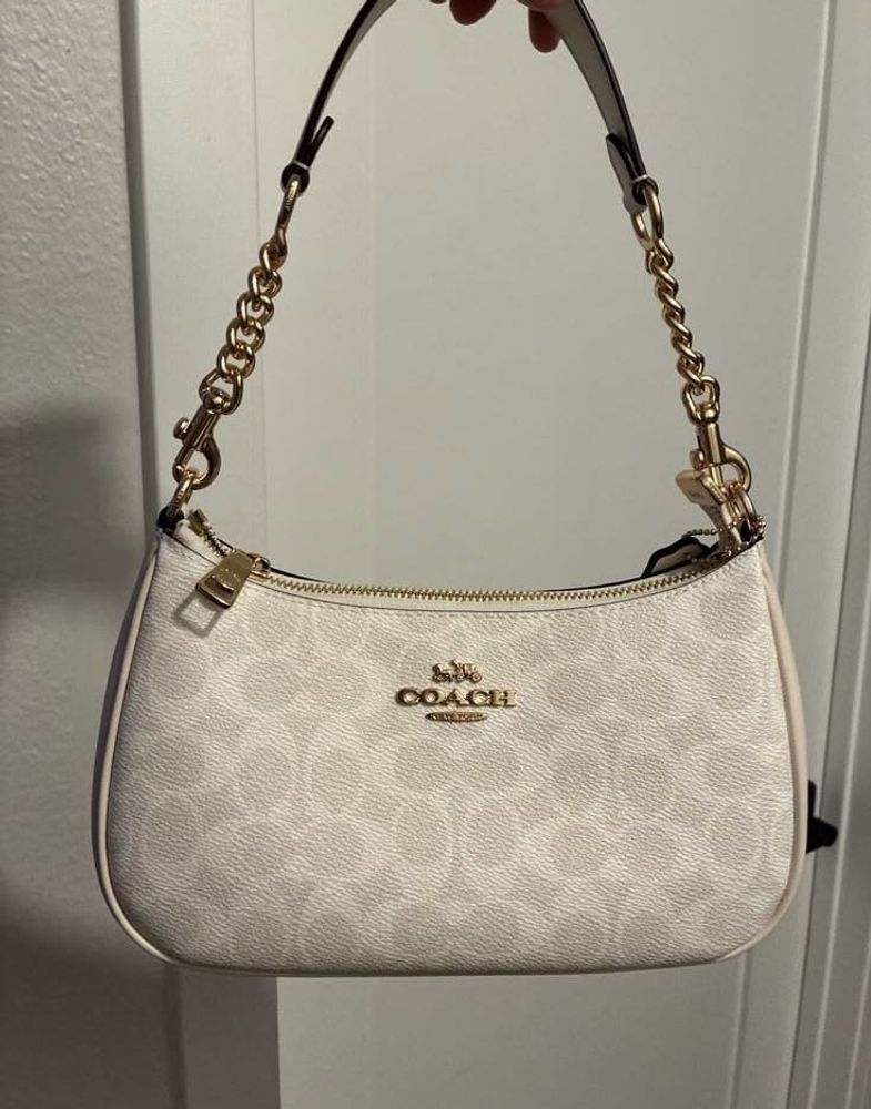 White Coach Monogram Shoulder Bag