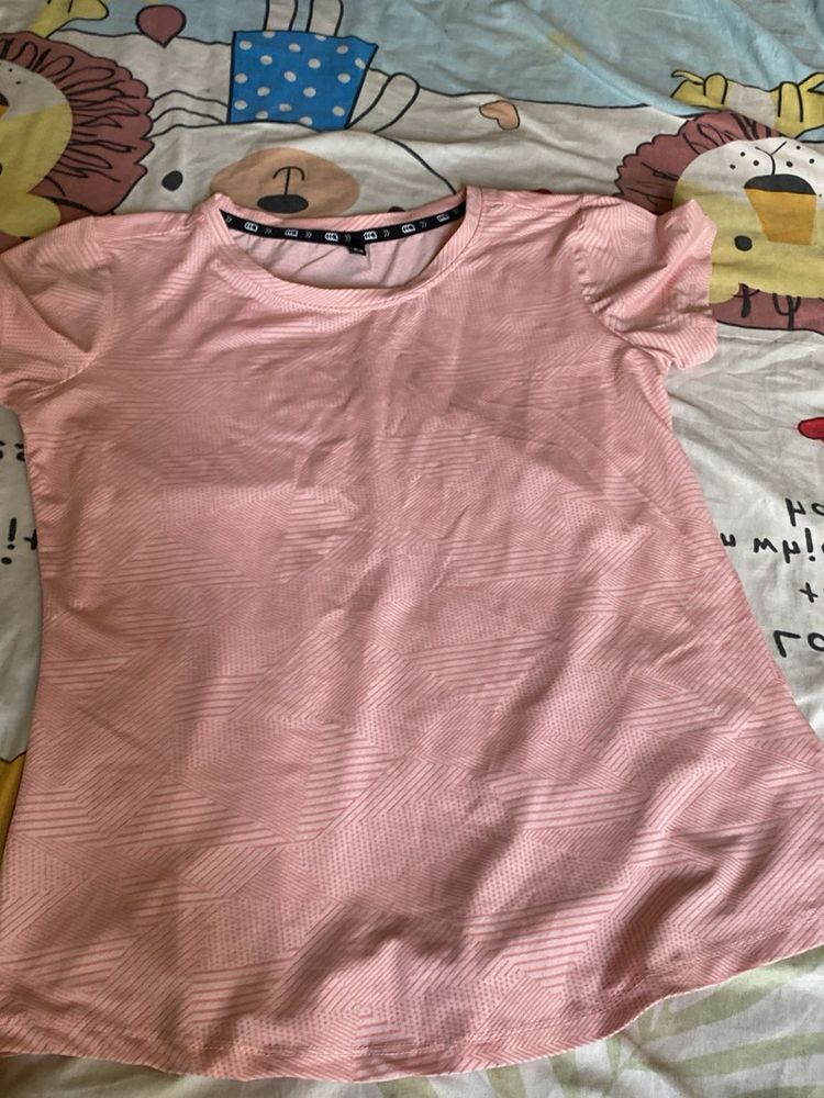 Pink Textured T-Shirt Jersey