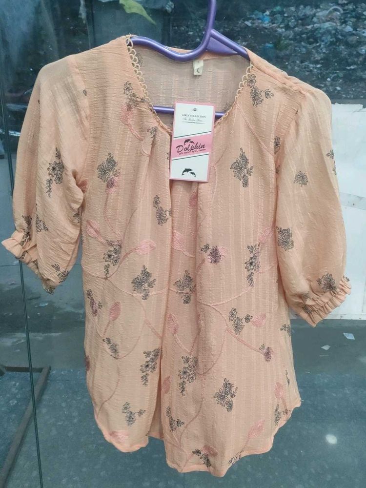 Peach Floral Top