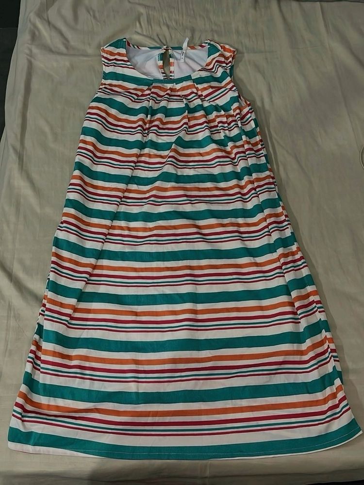 Striped Sleeveless Maxi Dress