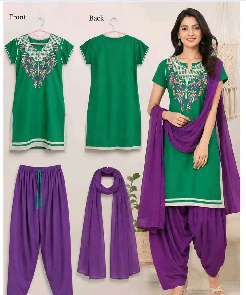 Beautiful Green XL Kurta Set with Dupatta