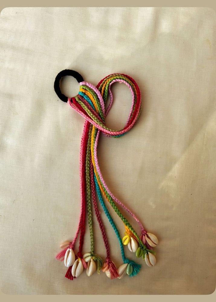 Boho Shell &amp; Tassel Hair Tie
