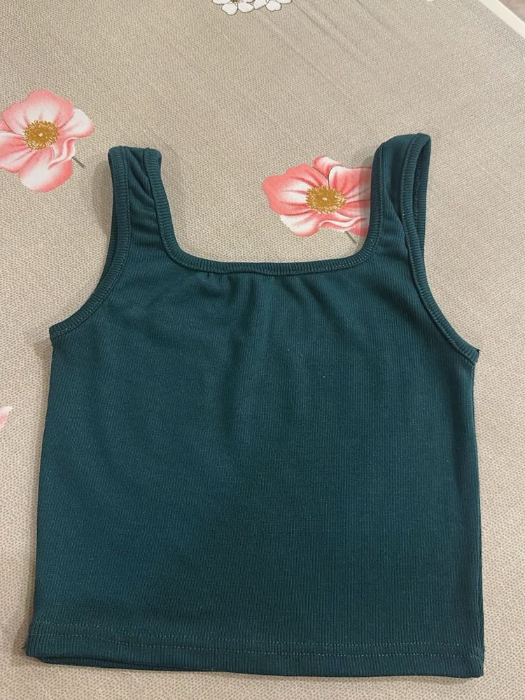 Solid Square Neck Tank Top Bust-34/36