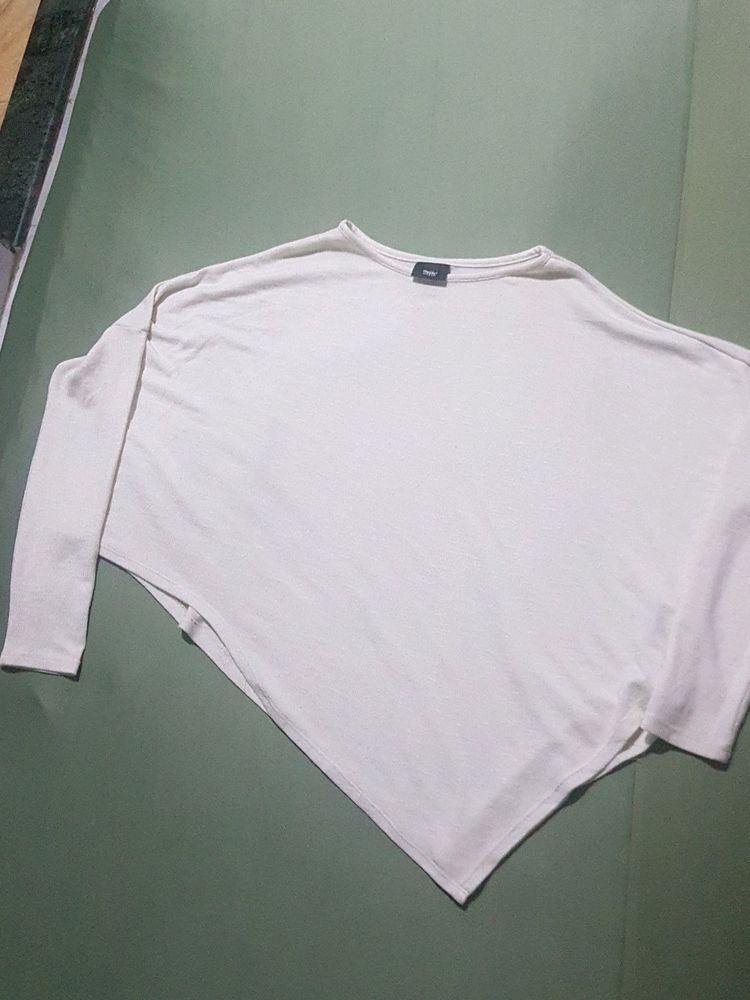 White asymmetrical sweater