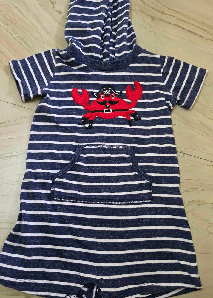 Striped Pirate Crab Romper