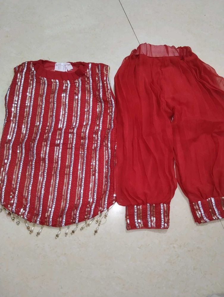 Sparkling Red Kurta Set