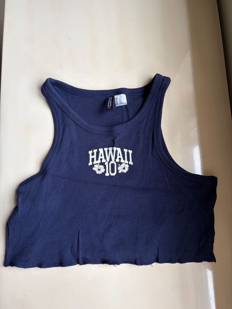 H&amp;M Blue Halter Neck Tank Top