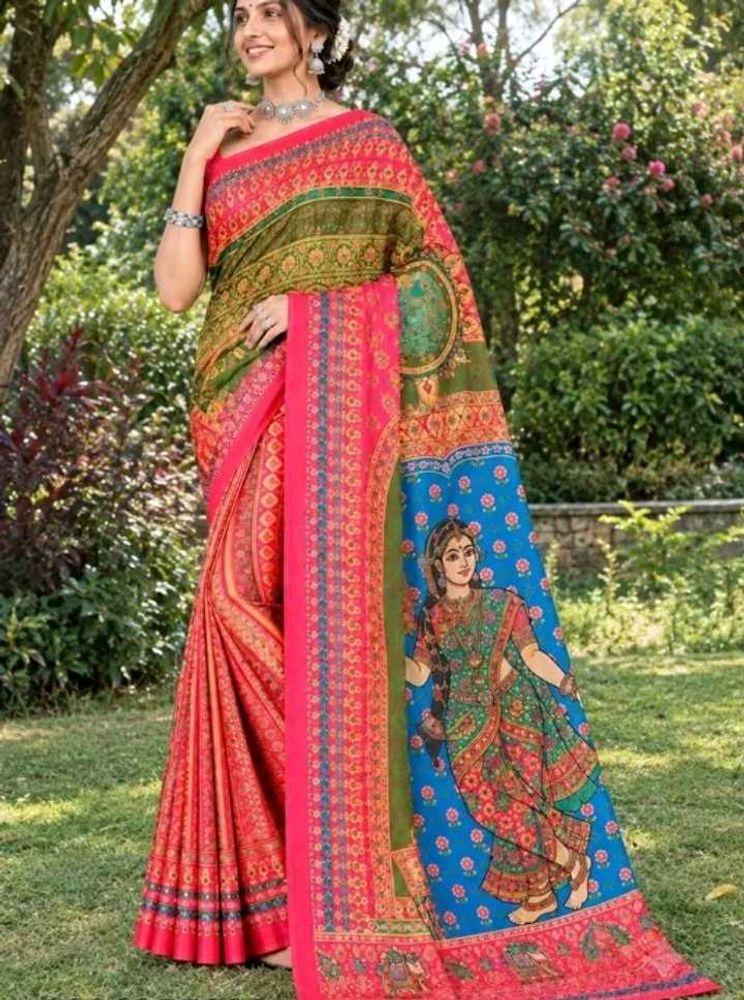 Rashmika Mandanna Wedding Inspired Pink Saree