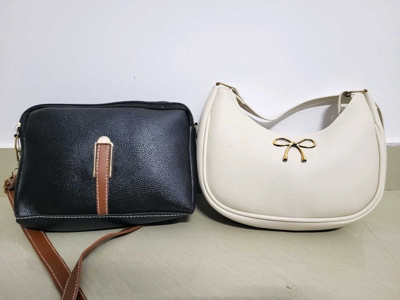 Chic Black &amp; Cream Handbags Set
