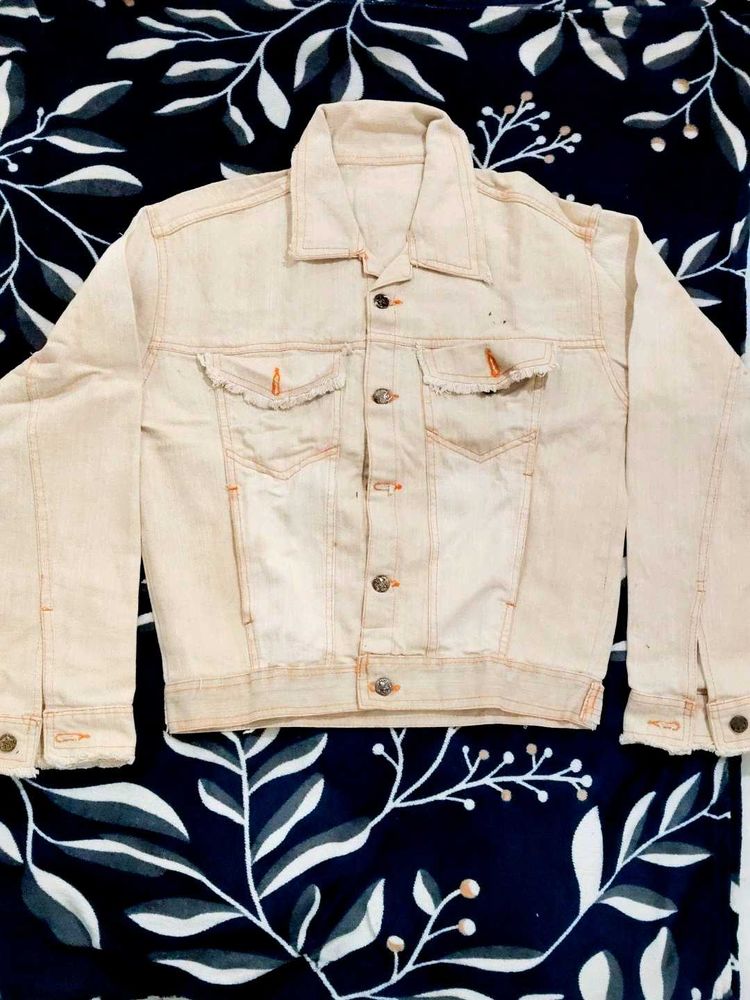 Classic Cream Denim Jacket