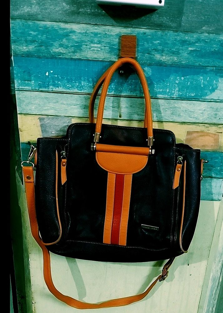 Structured Leather Tote Bag