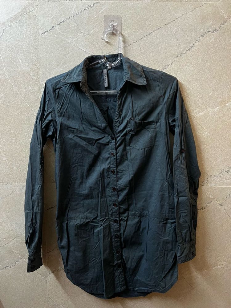 Classic Dark Grey Button-Up Shirt