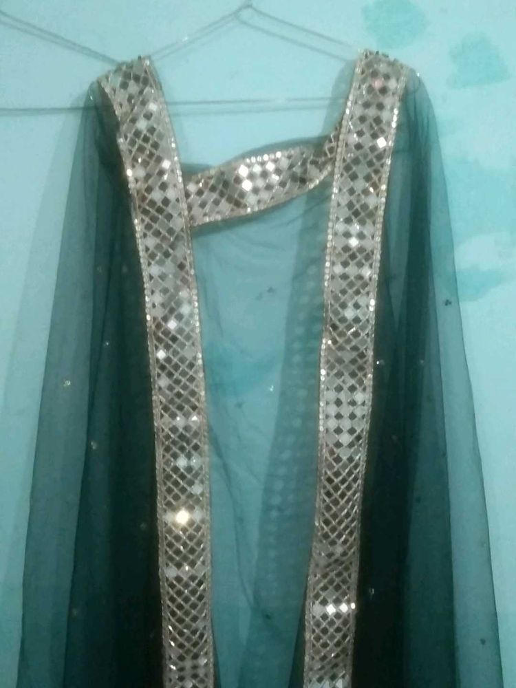 Embellished Teal Dupatta