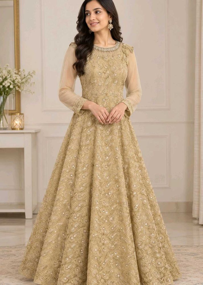 Gold Cold Shoulder Gown
