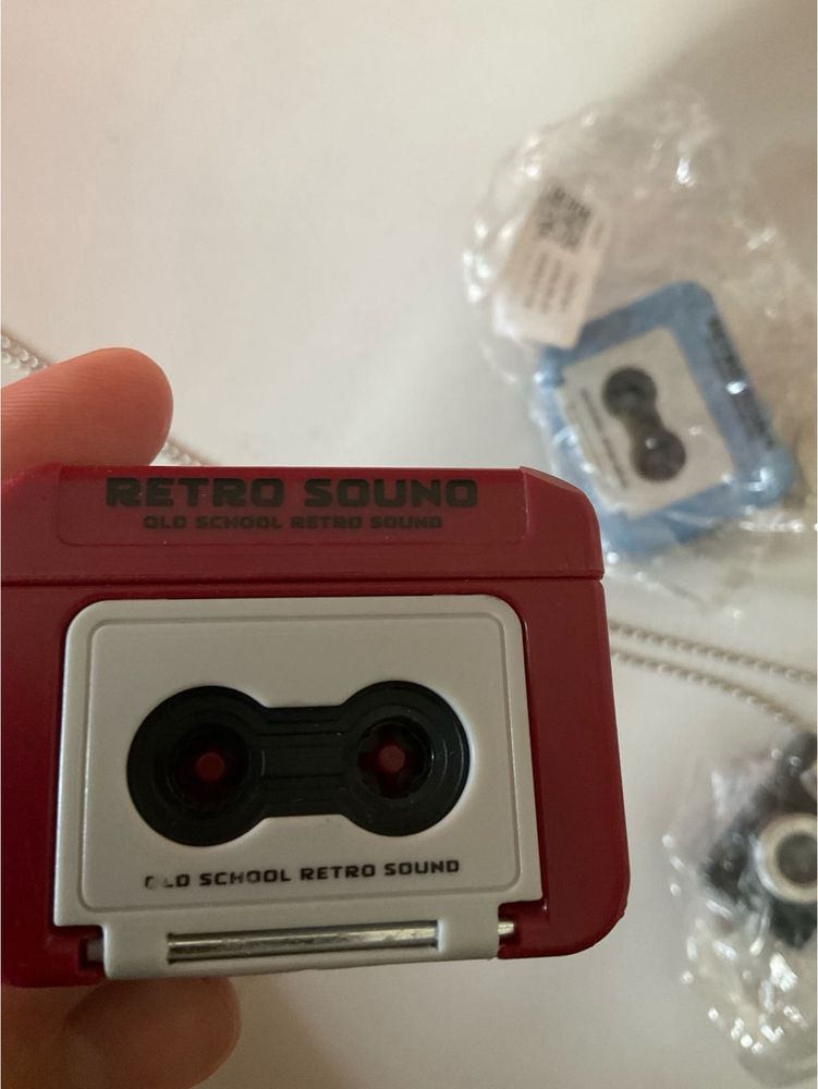 Red Retro Cassette Tape model working song and rec