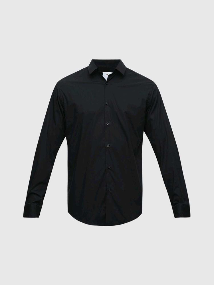 Men's Cotton Solid Slim Fit Casual Shirt with Pock