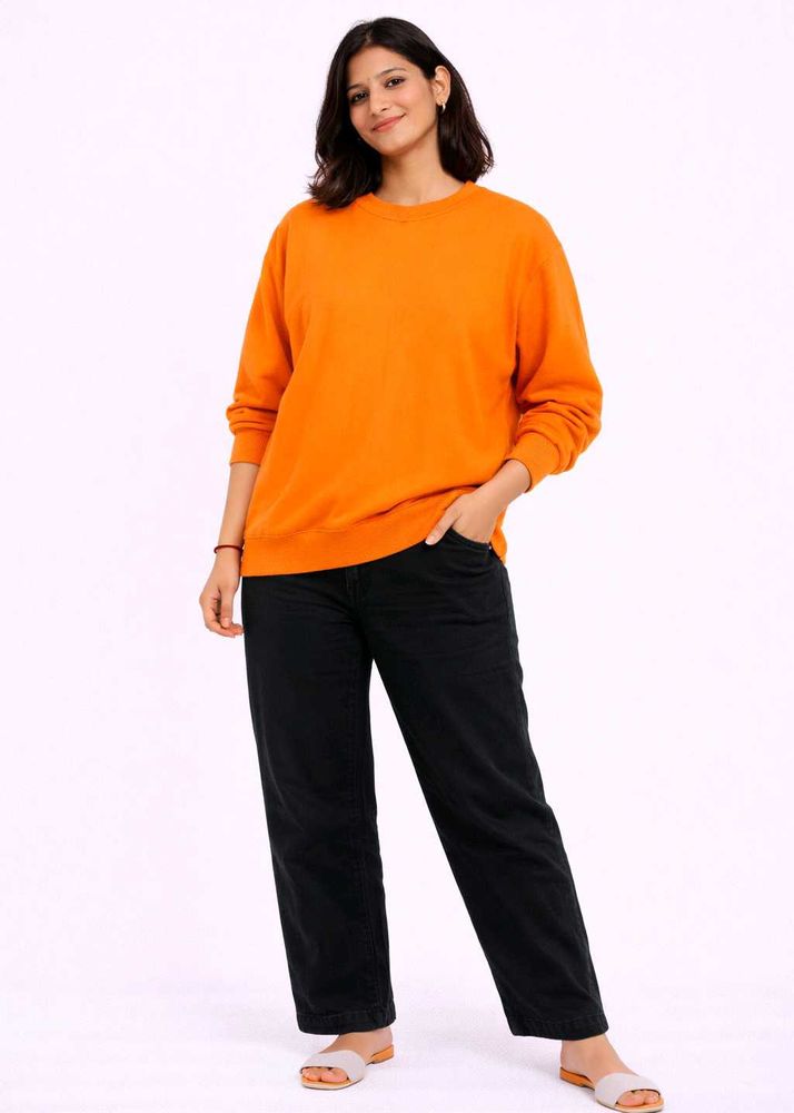 Vibrant Orange Knit Sweater