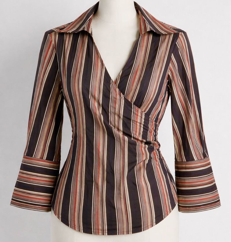 Stylish Striped Wrap shirt