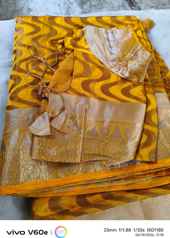 Elegant Yellow Saree with Blouse