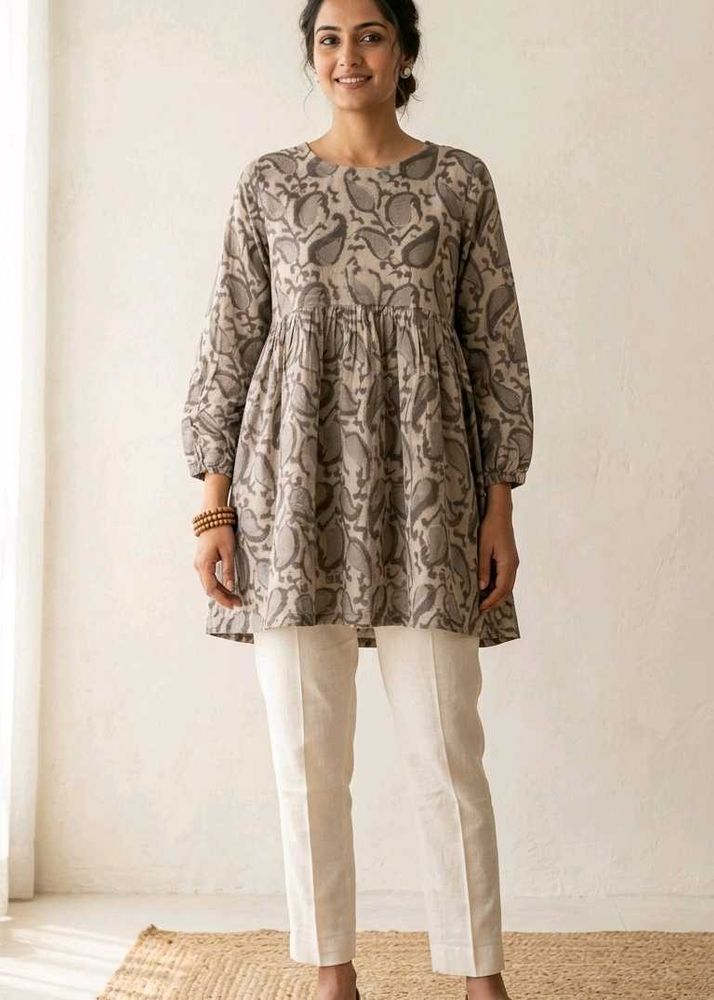 Paisley Print Cotton Kurta