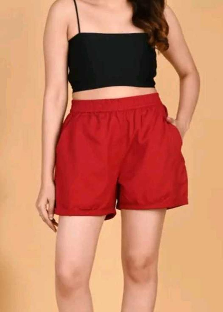 Vibrant Red Women's Shorts