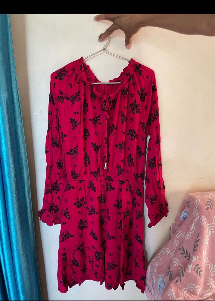Vibrant Floral Print Dress