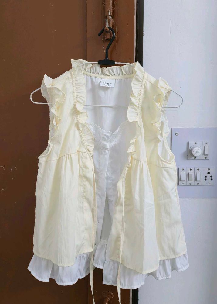 Cute Ruffled Yellow Top