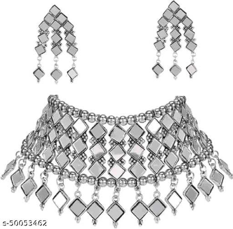 Mirror Work Choker Necklace Set
