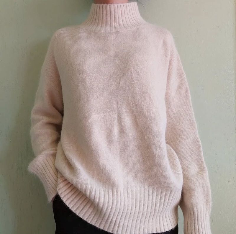Cozy Blush Nude Turtleneck