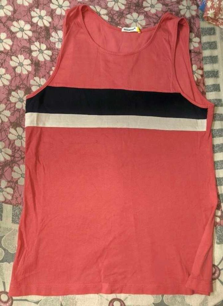 Coral Tank Top with Stripes 🌷✨