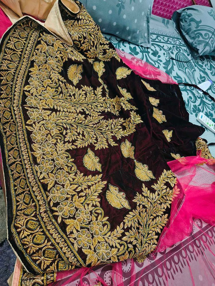 Full Stone work Velvet Lehenga Choli