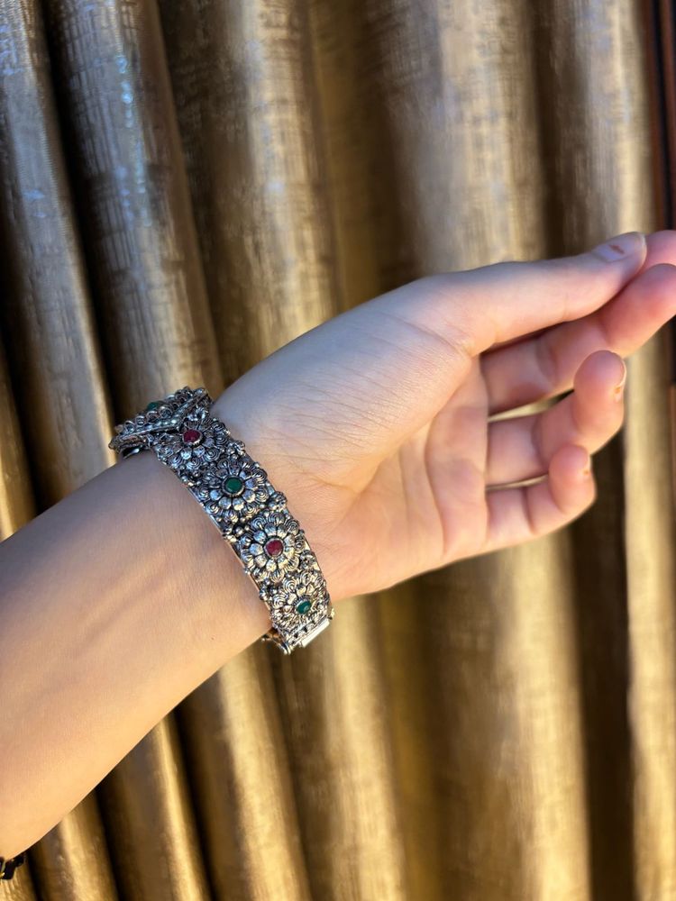 Exquisite German silver kundan  Bangle