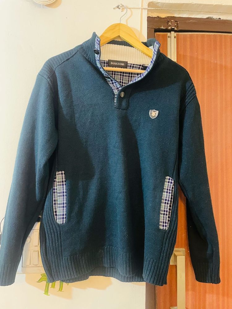 Men's Blue Pullover Sweater