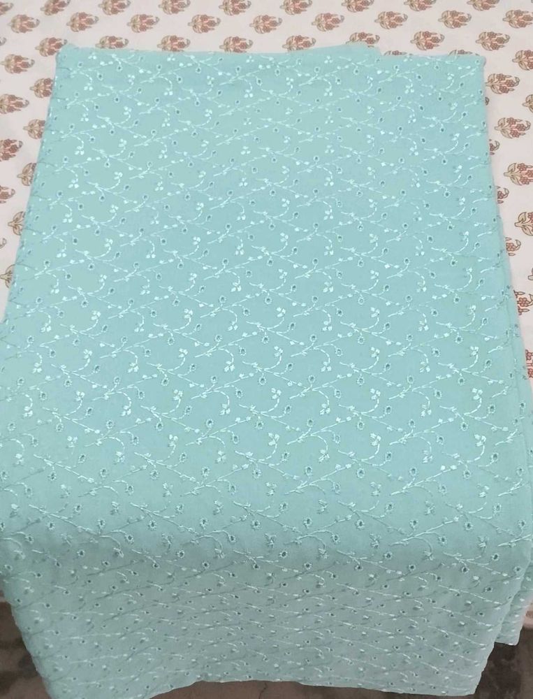 unstitched georgette full Chikankari suit piece