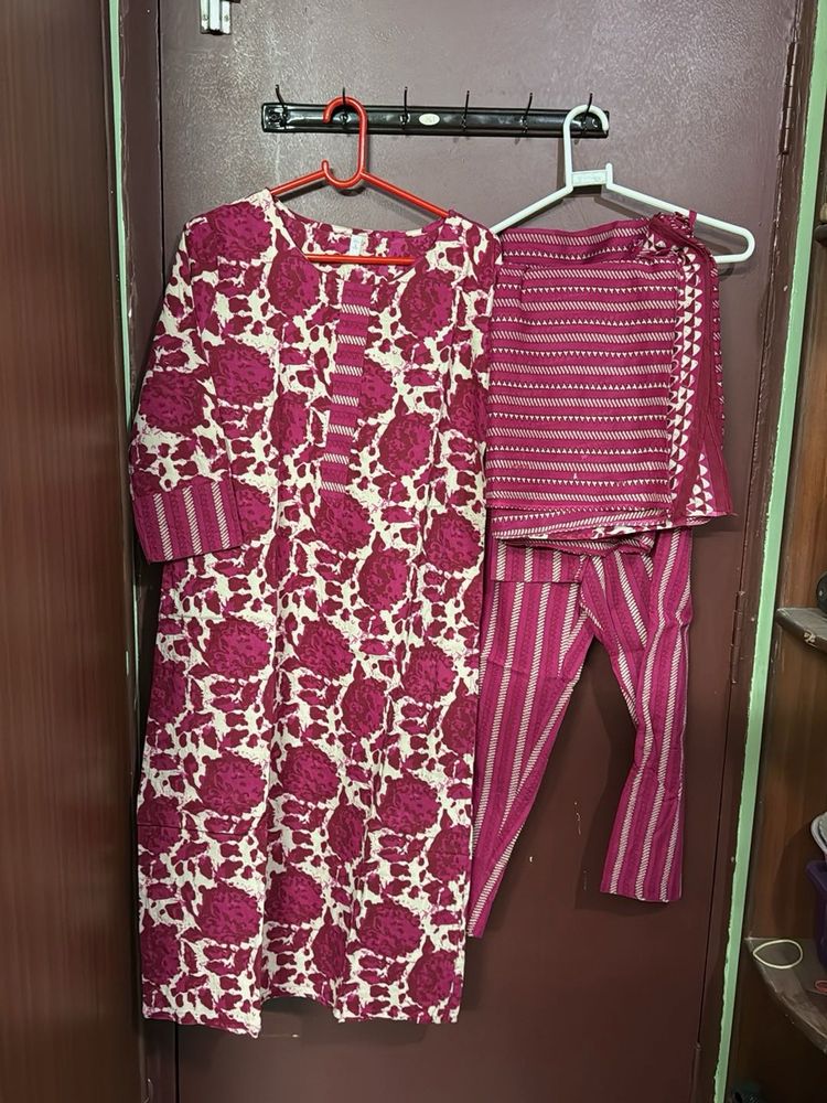Elegant Floral Print Kurta Set