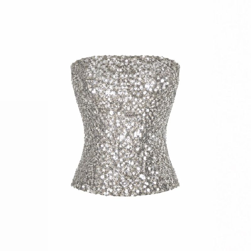 Sparkling Sequin Strapless Top