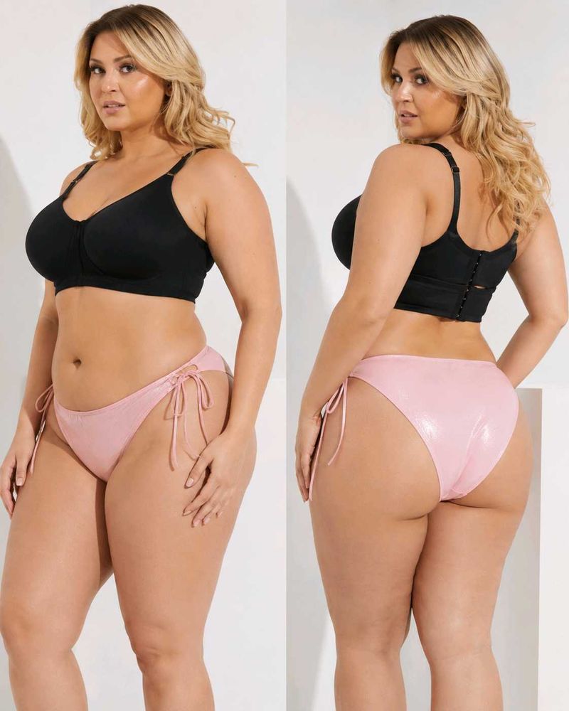 Pink Tie-Side Bikini Bottom – 1XL