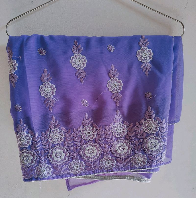 Lavender Embroidered Saree