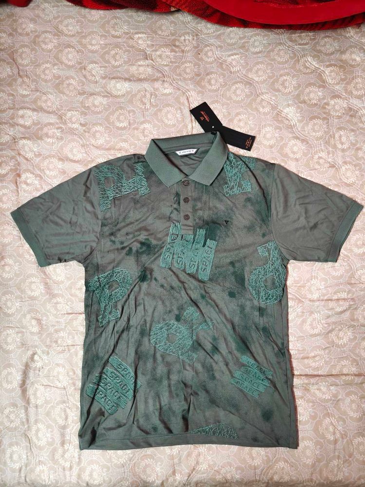 Men's Graphic Print Polo T-Shirt