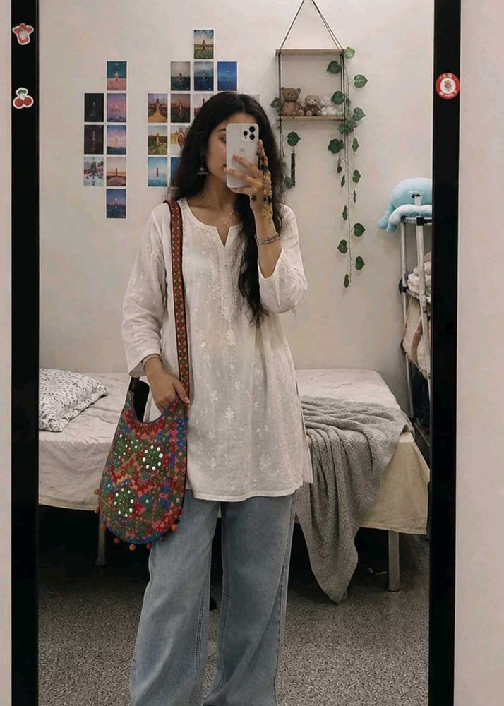 mirror work embroidery bag